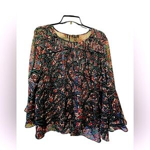 Jessica Simpson 2XL flowy women’s shirt with long bell sleeves